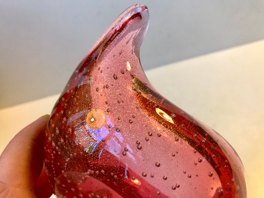 Pink Murano Ashtray with Gold Dust from Seguso, 1950s-LCR-702915