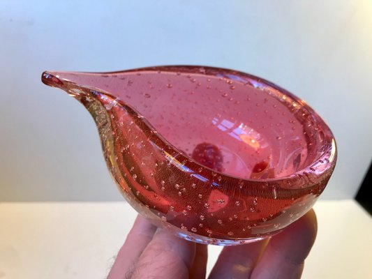 Pink Murano Ashtray with Gold Dust from Seguso, 1950s-LCR-702915