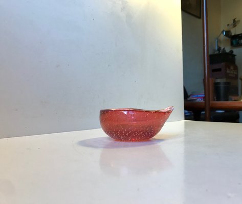 Pink Murano Ashtray with Gold Dust from Seguso, 1950s-LCR-702915