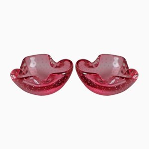 Pink Murano Glass Bowls or Ashtrays, Set of 2-ESB-1790842