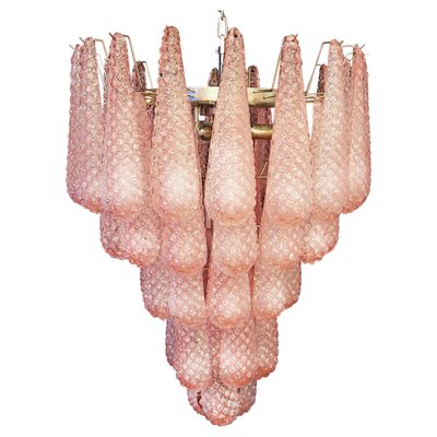 Pink Murano Glass Drop Chandelier, 1980s-OVO-1704932