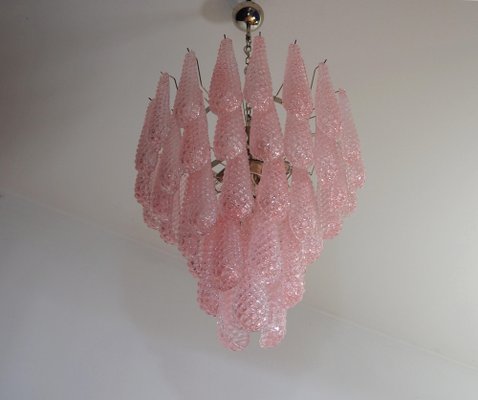 Pink Murano Glass Drop Chandelier, 1980s-OVO-1704932