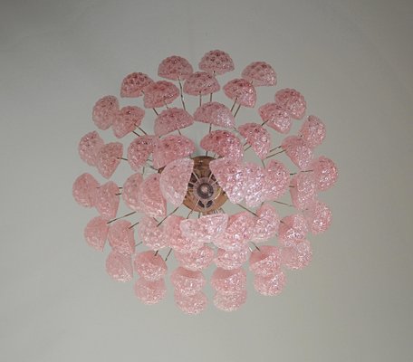 Pink Murano Glass Drop Chandelier, 1980s-OVO-1704932