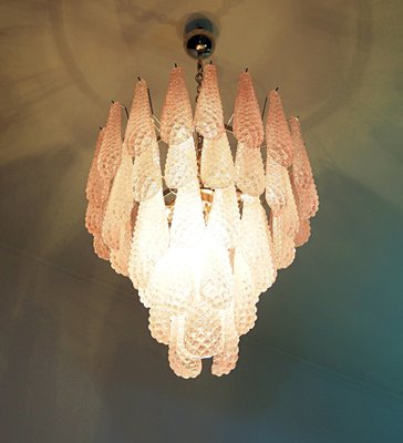 Pink Murano Glass Drop Chandelier, 1980s-OVO-1704932