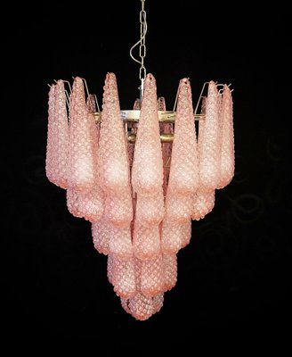 Pink Murano Glass Drop Chandelier, 1980s-OVO-1704932