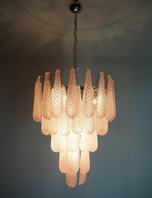 Pink Murano Glass Drop Chandelier, 1980s-OVO-1704932