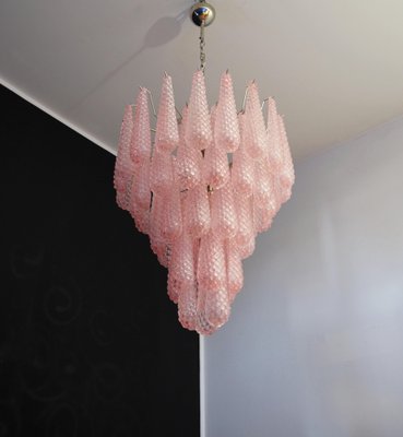 Pink Murano Glass Drop Chandeliers, 1980s, Set of 2-OVO-1704931