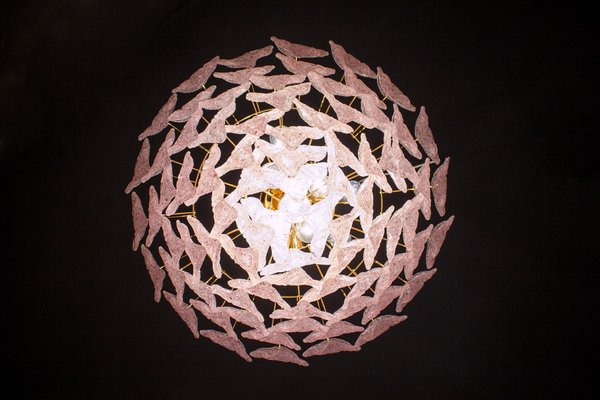 Pink Murano Glass Polar Chandelier, Italy, 1970s-MBH-1032434