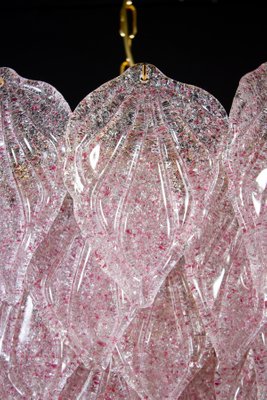 Pink Murano Glass Polar Chandeliers, Italy, 1970s, Set of 2-MBH-1032714