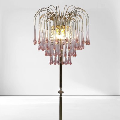 Pink Murano Teardrop Floor Lamp, 1970s-QUV-2041030