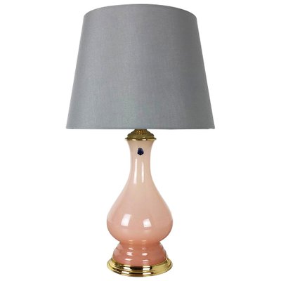 Pink Opaline Murano Glass Table Lamp from Cenedese Vetri, 1960s-QZ-1053055