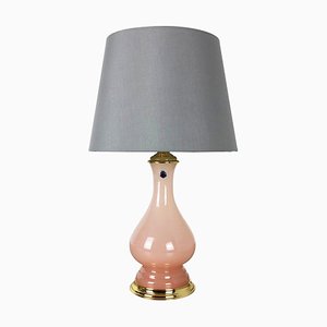 Pink Opaline Murano Glass Table Lamp from Cenedese Vetri, 1960s-QZ-1053055