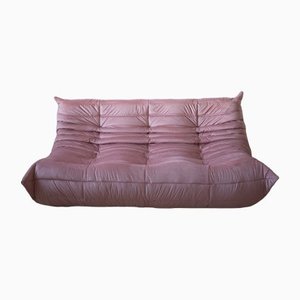 Pink Pearl Velvet Togo 3-Seat Sofa by Michel Ducaroy for Ligne Roset-IXA-1309430