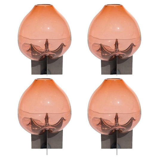 Pink Pierced Table Vase by Studio Thier & Van Daalen, Set of 4