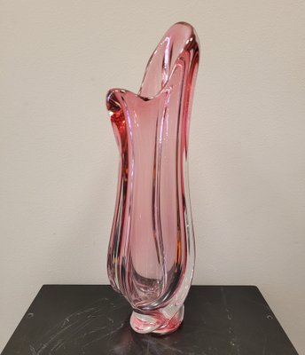 Pink René Delvenne Vase from Val Saint Lambert, 1960-NUC-1746179