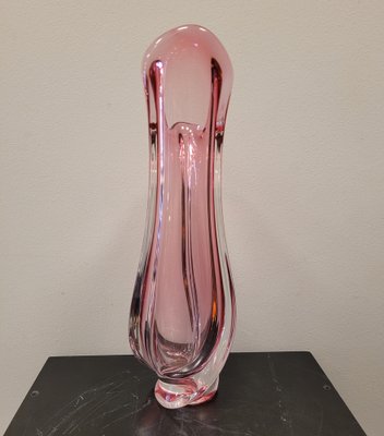 Pink René Delvenne Vase from Val Saint Lambert, 1960-NUC-1746179