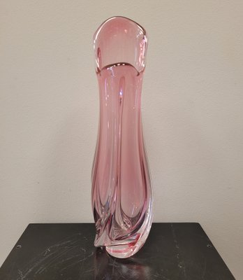 Pink René Delvenne Vase from Val Saint Lambert, 1960-NUC-1746179