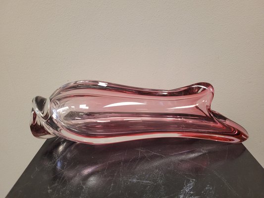 Pink René Delvenne Vase from Val Saint Lambert, 1960-NUC-1746179