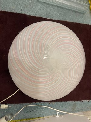 Pink Swirl Flushmount Light by Paolo Venini, 1970s-JJC-1792928