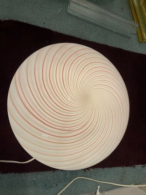 Pink Swirl Flushmount Light by Paolo Venini, 1970s-JJC-1792928