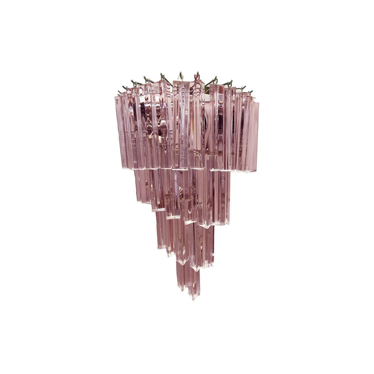 Pink Triedro Murano Glass Twister Wall Sconce