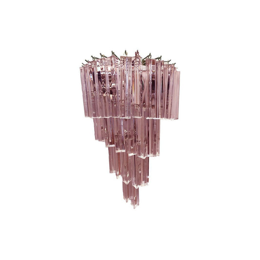 Pink Triedro Murano Glass Twister Wall Sconce