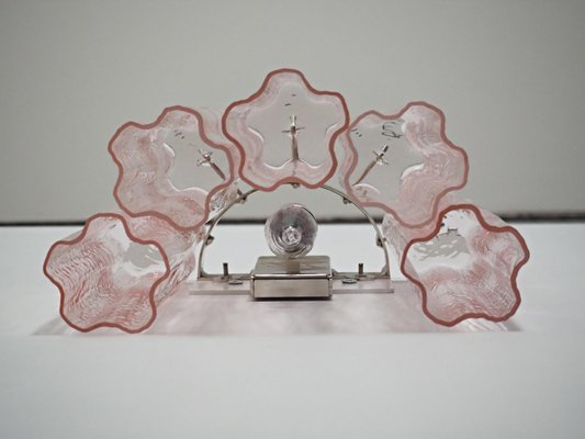 Pink Tronchi Sconces in Murano, 1990, Set of 2-OVO-1743423