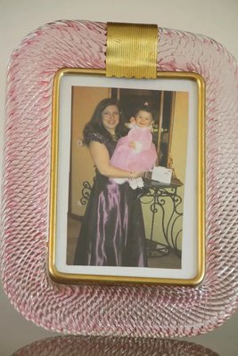 Pink Twisted Murano Glass and Brass Photo Frame from Barovier & Toso, 2000s-YF-1702133