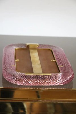 Pink Twisted Murano Glass and Brass Photo Frame from Barovier & Toso, 2000s-YF-1702133