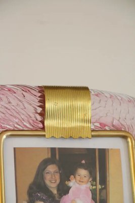 Pink Twisted Murano Glass and Brass Photo Frame from Barovier & Toso, 2000s-YF-1702133