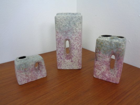 Pink Vases from Ü-Keramik, 1970s, Set of 3-RDW-1398120