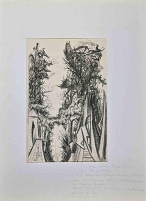 Pino della Selva, Trees, Original Charcoal Drawing, Early 20th Century-ZCI-1383693