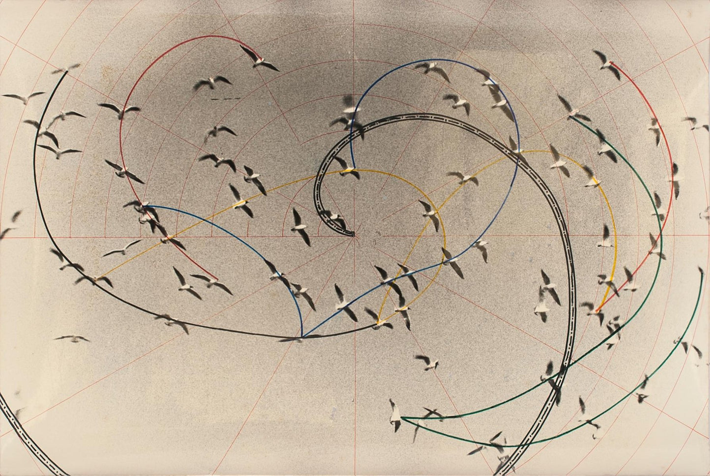 Pino Settanni, Flight of Swallows, 2000s, Original Mixed Media