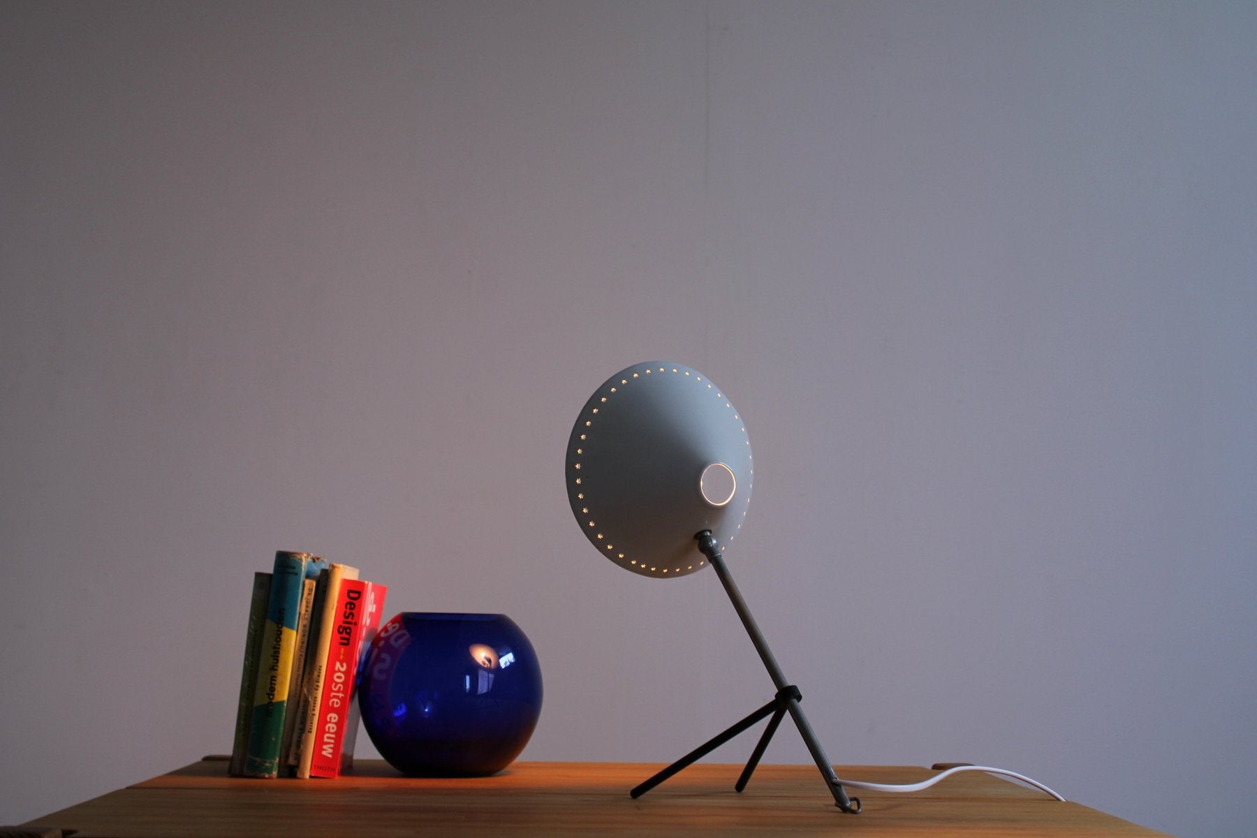 Pinocchio Grey Tripod Table Light by H. Th. J. A. Busquet for Hala, 1950s