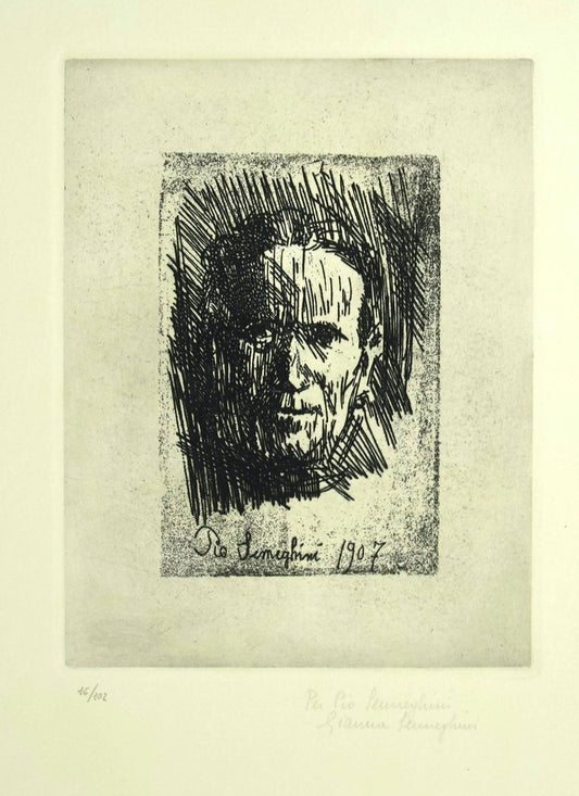 Pio Semeghini, Mother's Portrait, Etching, 1964