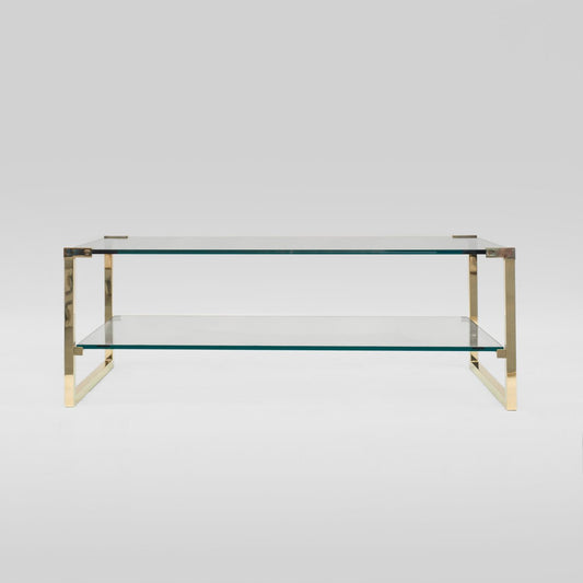 Pioneer T53D Brass & Glass Coffee Table by Peter Ghyczy