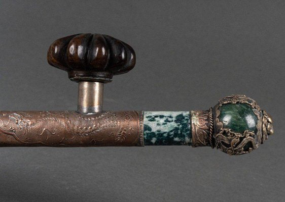 Pipe in Hard Stone and Silver Metal-QKG-1764200