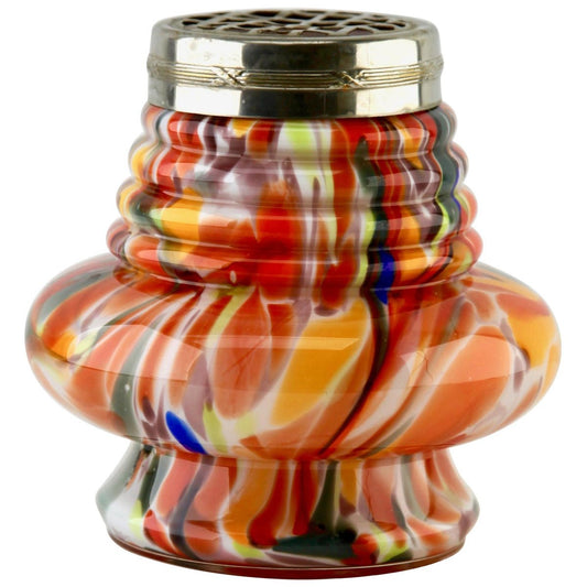 Pique Fleurs Vase in Multicolored Splatter Glass with Grille