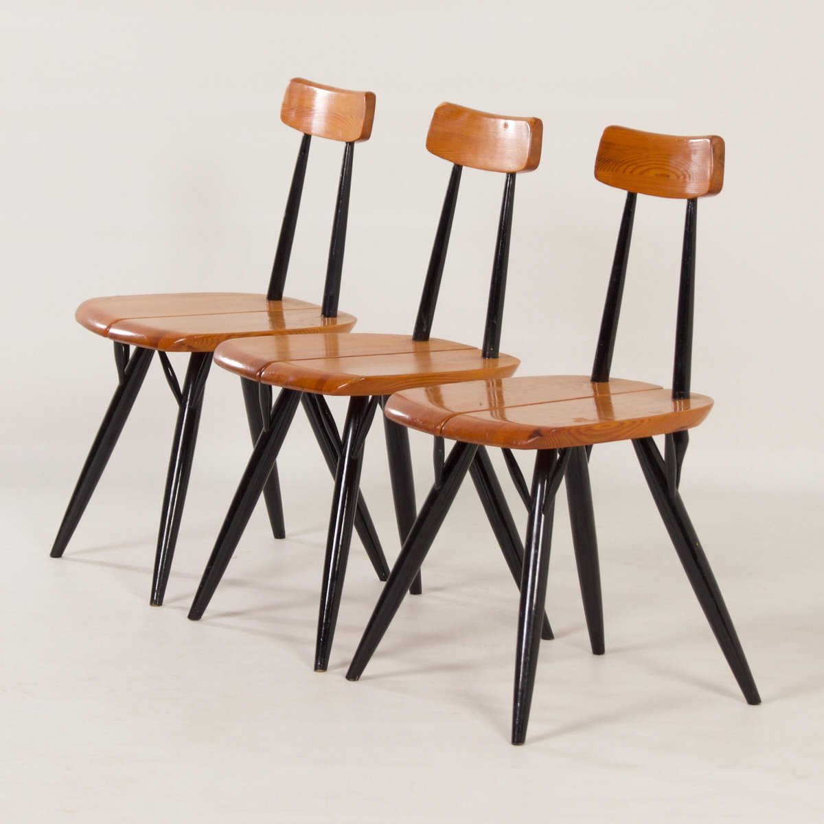 Pirkka Chairs by llmari Tapiovaara for Laukaan Puu, Finland, 1955, Set of 3