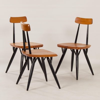 Pirkka Chairs by llmari Tapiovaara for Laukaan Puu, Finland, 1955, Set of 3-ZT-1431391