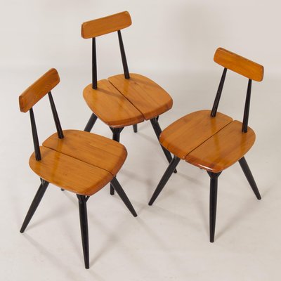 Pirkka Chairs by llmari Tapiovaara for Laukaan Puu, Finland, 1955, Set of 3-ZT-1431391