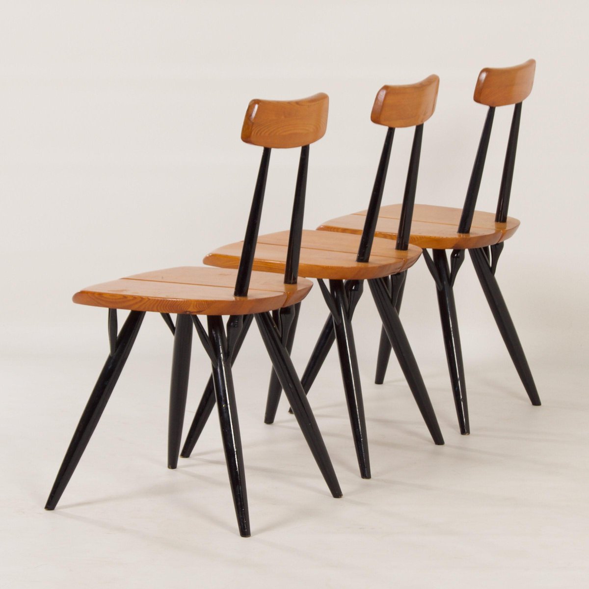 Pirkka Chairs by llmari Tapiovaara for Laukaan Puu, Finland, 1955, Set of 3