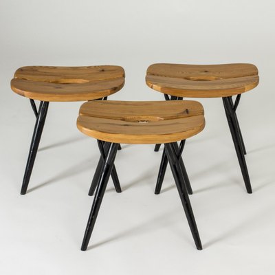 Pirkka Stools by Imari Tapiovaara for Laab Milano, Set of 3-NL-1252259