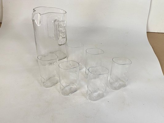 Pitcher and Glasses in Art Glass by Claus Josef Riedel for Riedel, Austria, 1969, Set of 7-UR-1706026