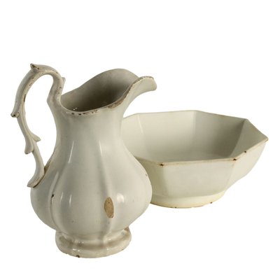 Pitcher with Bowl in Earthenware from Società Ceramiche Richard, Set of 2-VMM-1724872