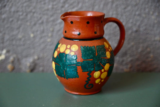 Pitcher with Grapes in Glazed Earthenware, 1890s