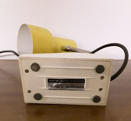 Pivotable Table Lamp with Cream-Colored Plastic Base from Hoffmeister-Leuchten, 1970s-HOI-821961