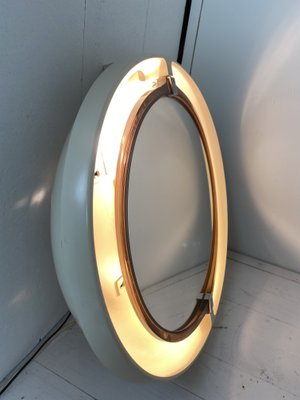 Pivoting and Lighted Oval Mirror from Allibert, 1970s-WZZ-828559