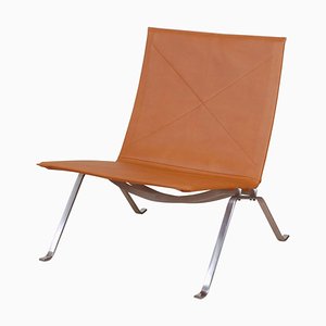 PK-22 Armchair in Cognac Aniline Leather by Poul Kjærholm for Fritz Hansen-MTD-1400664