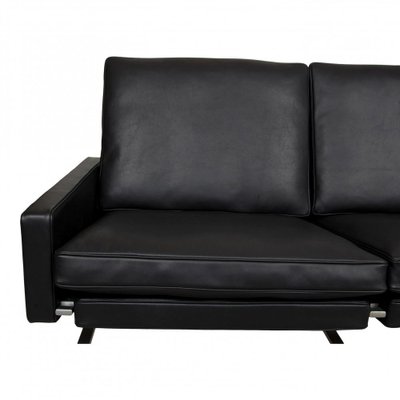 Pk-31/2 2-Seater Sofa in Black Aniline Leather by Poul Kjærholm for E. Kold Christensen, 1960s-MTD-1400837